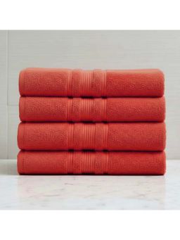 Athom Living - Red Solid Ultra Soft Cotton Bath Towels (Pack of 4) (M)