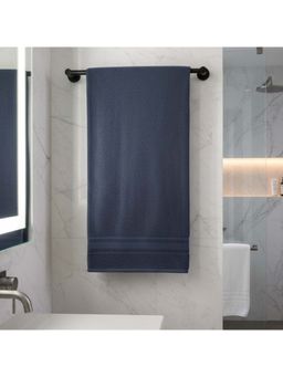 Athom Living - Navy Blue Solid Ultra Soft Cotton Bath Towel (M)