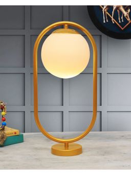 Homesake - Gold Table Light Milky White Shade Oval