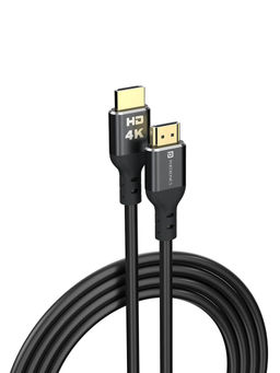 Portronics - Konnect Stream 4K@60Hz HDMI to HDMI Cable for Laptop,Projector-Black