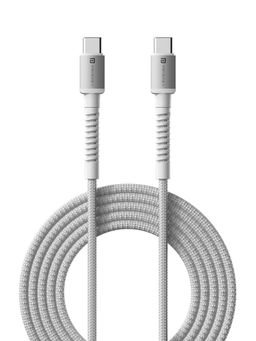 Portronics - Konnect X 60W PD Type C Cable for iPhones 15 & Type C Smartphone,2M-White