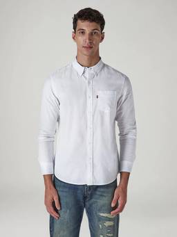 Levi's - White Solid Cotton Slim Fit Shirt