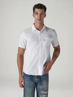 Levi's - White Solid Cotton Slim Fit Shirt