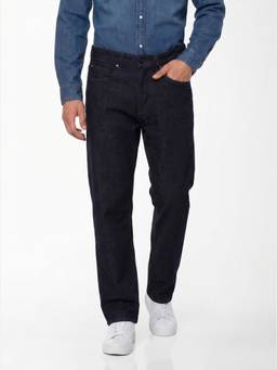 Jack & Jones - Indigo Solid Cotton Blend Anti-Fit Fit Jeans