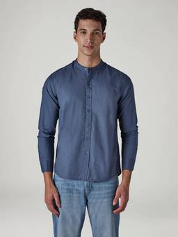 Levi's - Blue Solid Cotton Slim Fit Shirt