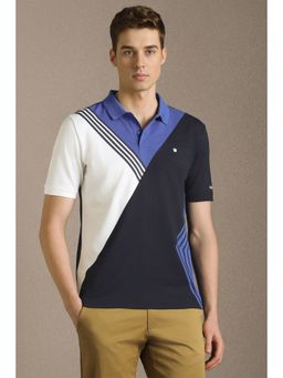 Louis Philippe - Multi-Color Colorblock Cotton Blend Regular Fit Polo T-Shirt