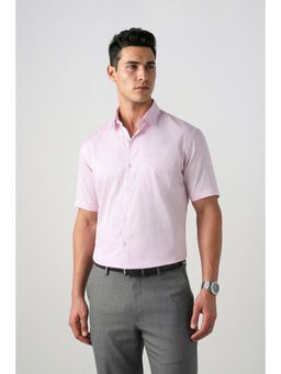 Peter England - Pink Printed Cotton Regular Fit Shirt
