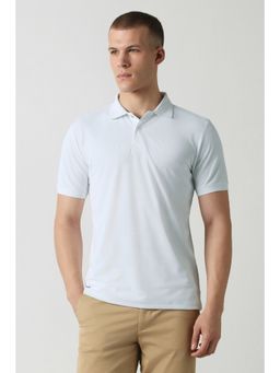 Van Heusen - White Solid Polyester Slim Fit Polo T-Shirt