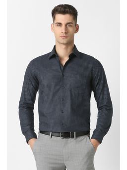 Van Heusen - Black Checks Cotton Slim Fit Shirt