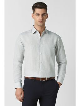Van Heusen - White Stripes Linen Blend Regular Fit Shirt