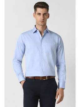Van Heusen - Blue Solid Cotton Tailored Fit Shirt