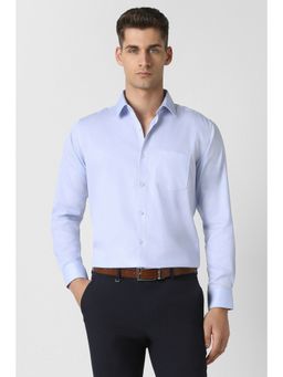 Van Heusen - Blue Solid Cotton Tailored Fit Shirt
