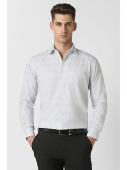 Van Heusen - White Checks Cotton Tailored Fit Shirt