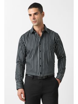 Van Heusen - Black Stripes Cotton Slim Fit Shirt