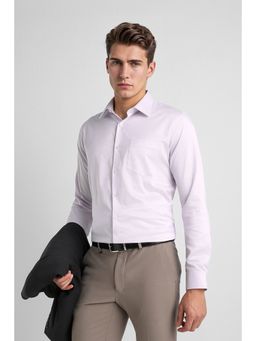 Van Heusen - Purple Textured Cotton Blend Slim Fit Shirt