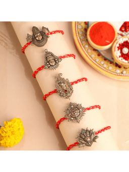 Cosa Nostraa - Shri Hari Blessings Divine Antique Premium Designer Rakhi (Pack Of 5)