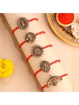 Cosa Nostraa - Shri Ram, Hanuman Ji And Ram Dhanush Divine Premium Rakhi (Pack Of 5)