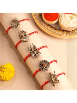 Cosa Nostraa - Lord Shiva, Rudraksha, Trishul, Om And Nataraja Divine Rakhi (Pack Of 5)