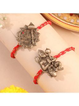 Cosa Nostraa - Hanuman Ji And Om Divine Premium Rakhi (Pack Of 2)