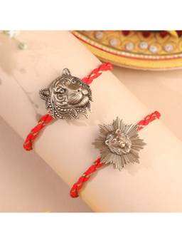 Cosa Nostraa - Tiger And Lion Designer Thread Rakhi (Pack Of 2)
