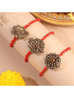 Cosa Nostraa - Mahadev Divine Motif Premium Designer Rakhi (Pack Of 3)