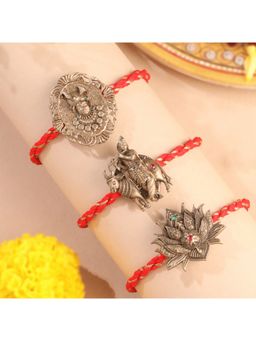 Cosa Nostraa - Krishna, Bal Krishna Ji And Lotus Premium Rakhi (Pack Of 3)