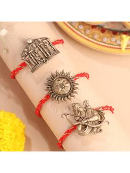 Cosa Nostraa - Ram Darbar, Surya Dev And Shri Ram Premium Designer Rakhi (Pack Of 3)