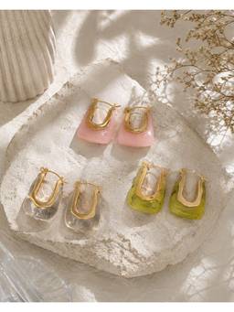 Niska - 22K Gold Plated Multi-Color Earrings (Pack Of 3)