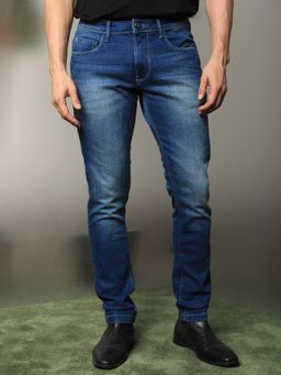 Rare Rabbit - Cyr Blue Smart Mid Wash Denim Jeans