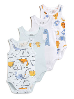 Chicco - Infants Multicolor Printed Sleeveless Bodysuit (Pack of 4)