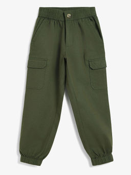 Campana - Boys Travis Cotton Lycra Joggers - Military Green