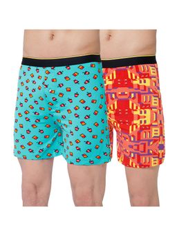 Bummer - Multi-Color Mens Printed Micro Modal Boxers Ultra Soft & Breathable (Pack of 2)