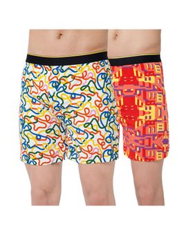 Bummer - Multi-Color Mens Printed Micro Modal Boxers Ultra Soft & Breathable (Pack of 2)