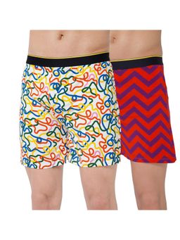 Bummer - Multi-Color Mens Printed Micro Modal Boxers Ultra Soft & Breathable (Pack of 2)