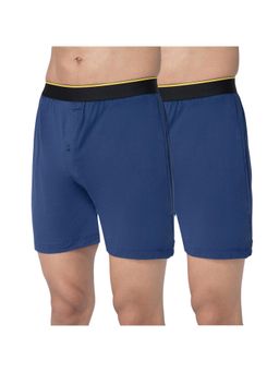 Bummer - Blue Mens Solid Micro Modal Boxers Ultra Soft & Breathable (Pack of 2)