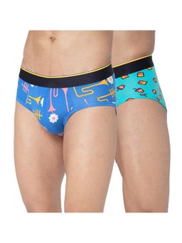 Bummer - Multi-Color Mens Printed Micro Modal Briefs Ultra Soft & Breathable (Pack of 2)