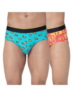Bummer - Multi-Color Mens Printed Micro Modal Briefs Ultra Soft & Breathable (Pack of 2)