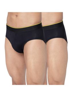 Bummer - Black Mens Solid Micro Modal Briefs Ultra Soft & Breathable (Pack of 2)