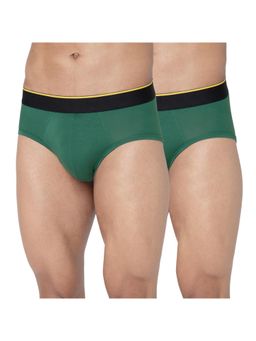 Bummer - Green Mens Solid Micro Modal Briefs Ultra Soft & Breathable (Pack of 2)
