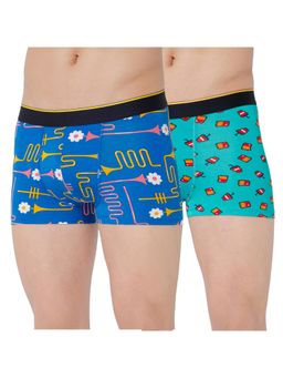 Bummer - Multi-Color Mens Printed Micro Modal Trunks Ultra Soft & Breathable (Pack of 2)