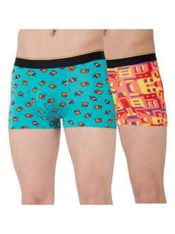 Bummer - Multi-Color Mens Printed Micro Modal Trunks Ultra Soft & Breathable (Pack of 2)