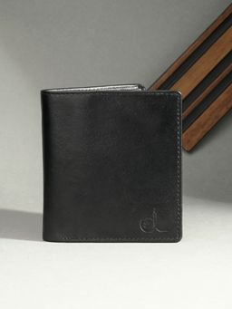 CLOG LONDON - Men Black Solid Flap Closure Two Fold Wallet