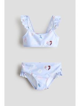 H&M - Girls Blue Flounced Printed Bikini