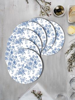 Space of Joy - Blue Rose Premium Printed Round MDF Wooden Placemats