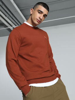 Puma - Classics Textured Crew Men's Red Sweatshirt