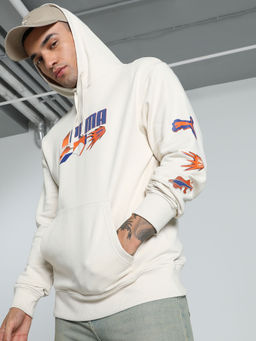 Puma - Classics Brand Love Men's White Hooded Sweatshirt