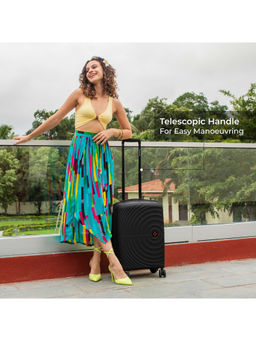 Nasher Miles - Black Seattle Hard Sided Polypropylene Cabin Luggage Bag