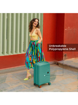 Nasher Miles - Green Seattle Hard Sided Polypropylene Cabin Luggage Bag