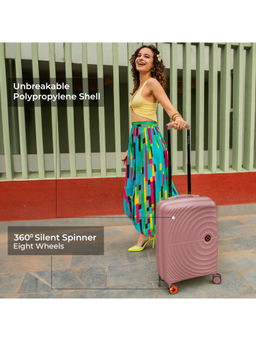 Nasher Miles - Pink Seattle Hard Sided Polypropylene Cabin Luggage Bag