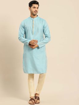 Amodh by Kisah - Men Turquoise Blue Kurta